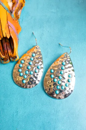 SALE! Pebble Creek Turquoise Cactus Teardrop Earrings