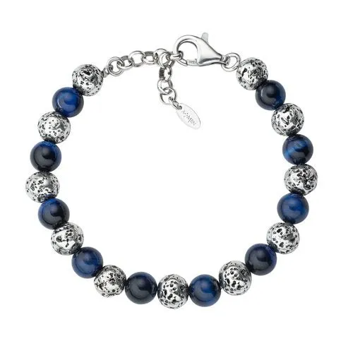 Silver Blue Tiger's Eye Bracelet | Amen