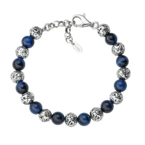 Silver Blue Tiger's Eye Bracelet | Amen