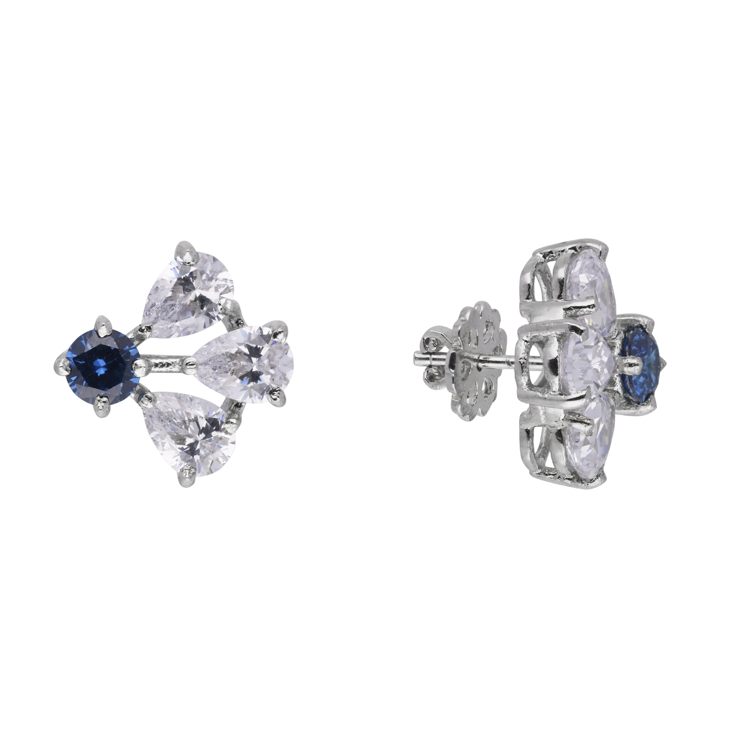 Silver Half Petals Stud Earrings | SKU : 0020809744, 0003396346 , 0003396339 , 0020809737