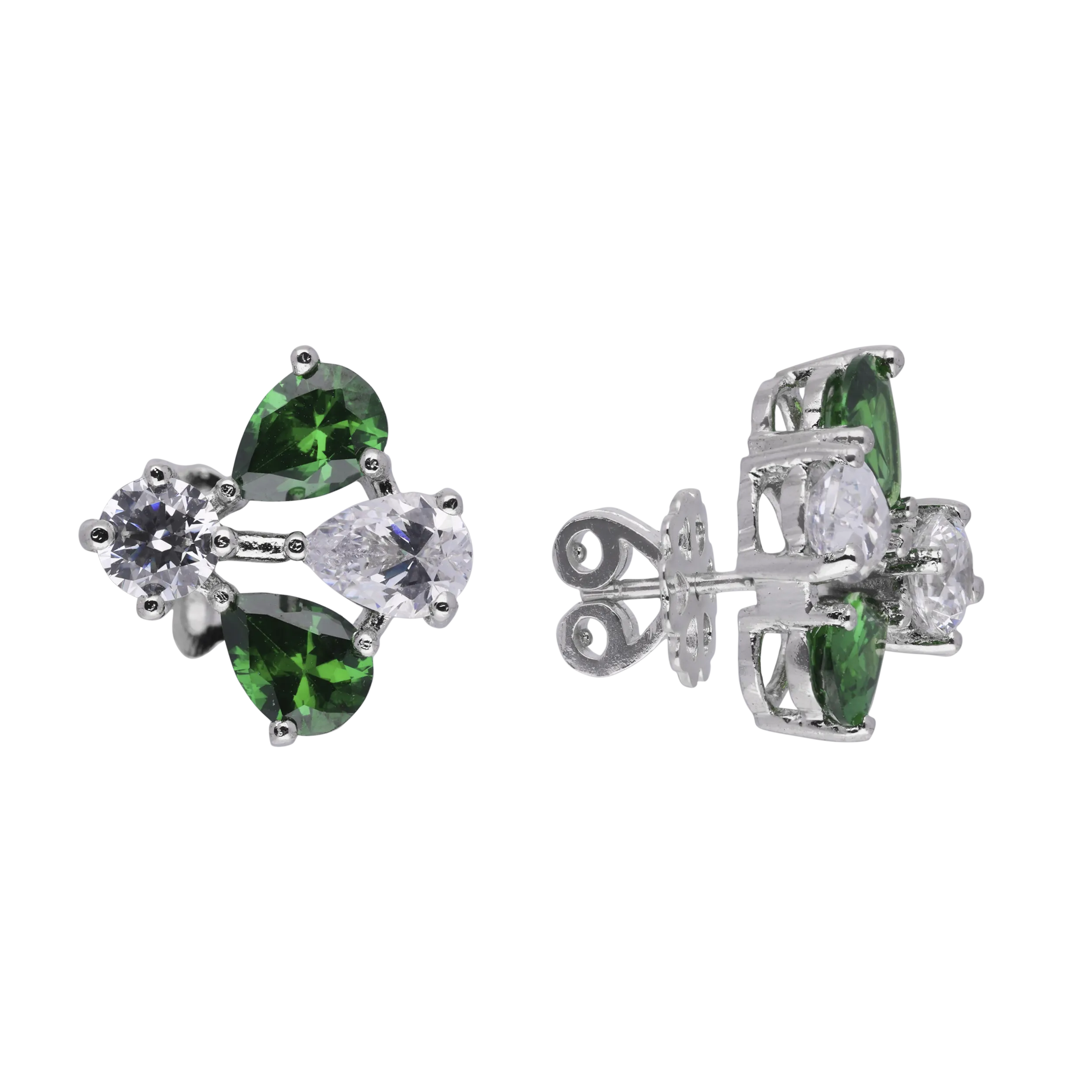 Silver Half Petals Stud Earrings | SKU : 0020809744, 0003396346 , 0003396339 , 0020809737