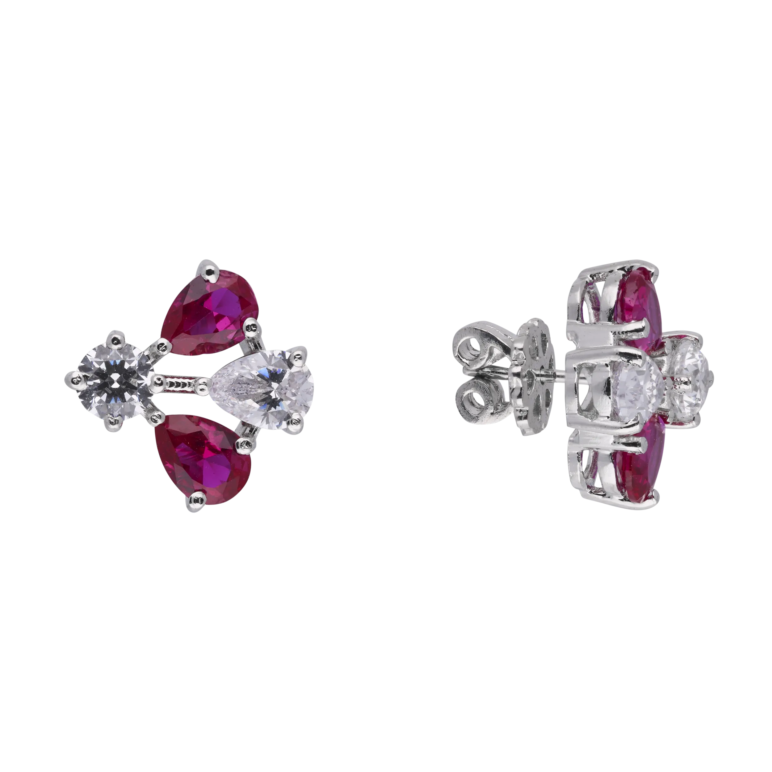 Silver Half Petals Stud Earrings | SKU : 0020809744, 0003396346 , 0003396339 , 0020809737