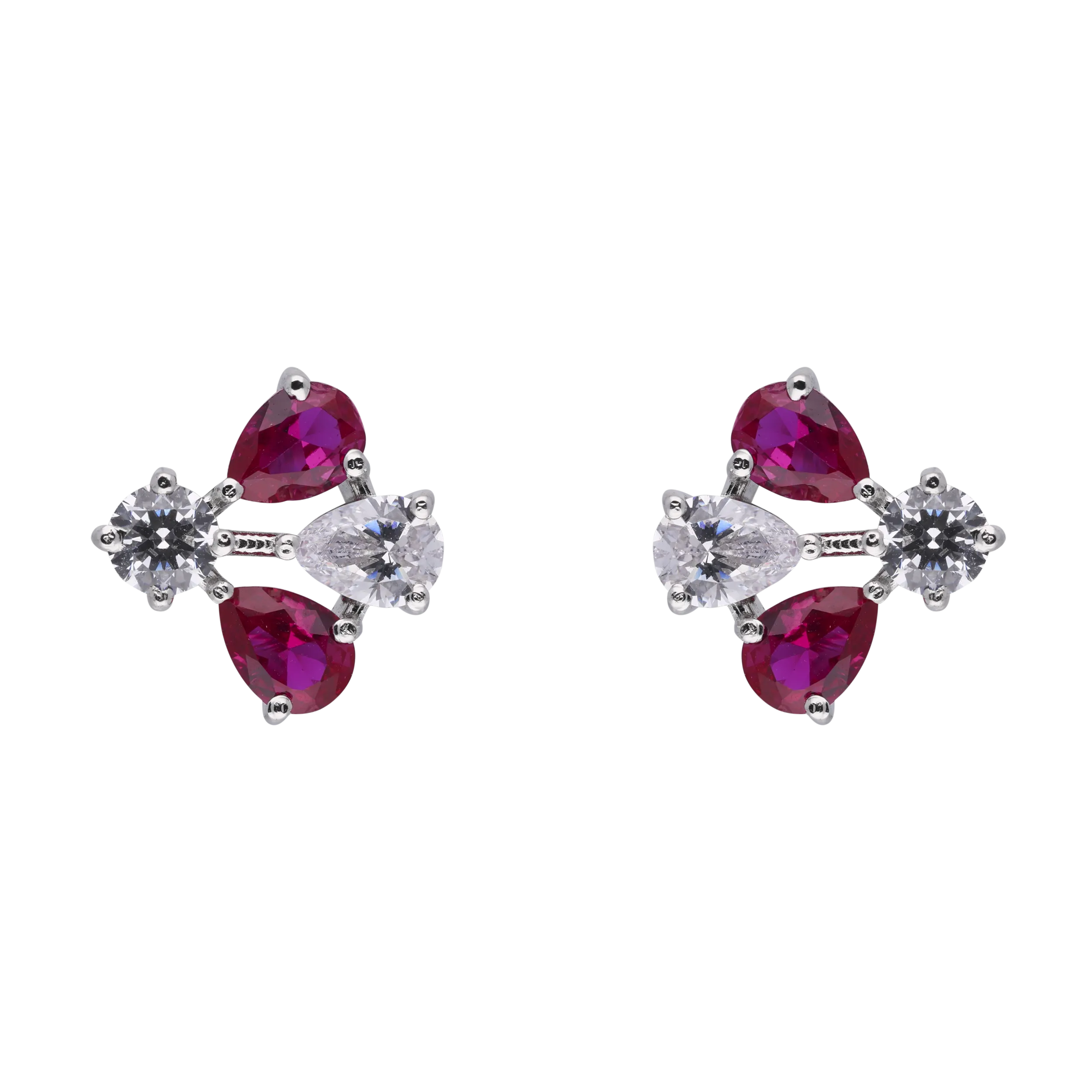Silver Half Petals Stud Earrings | SKU : 0020809744, 0003396346 , 0003396339 , 0020809737