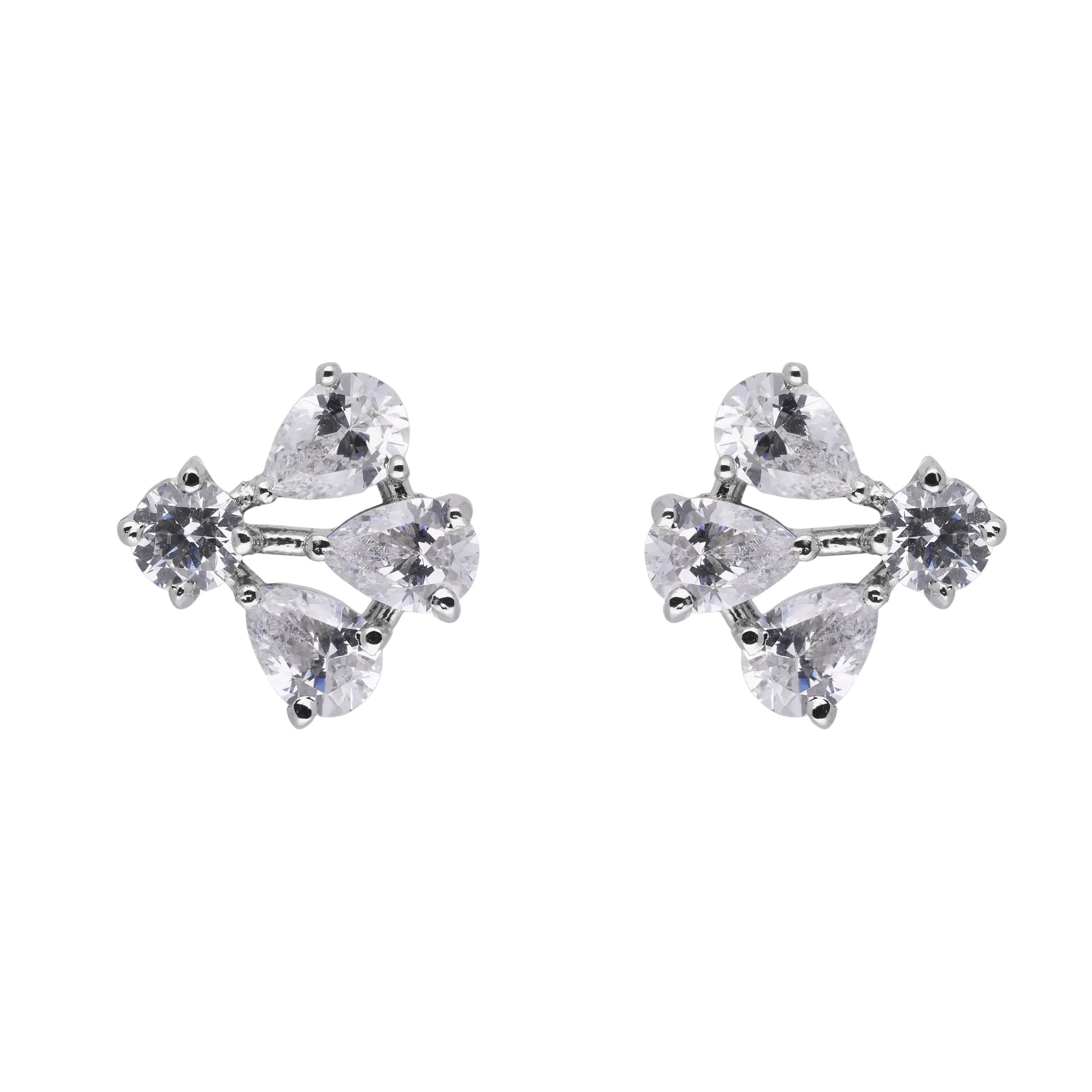 Silver Half Petals Stud Earrings | SKU : 0020809744, 0003396346 , 0003396339 , 0020809737