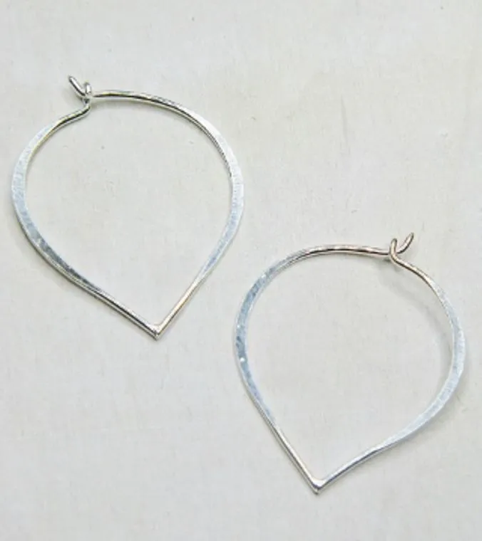 Silver Lotus Petal Hoops