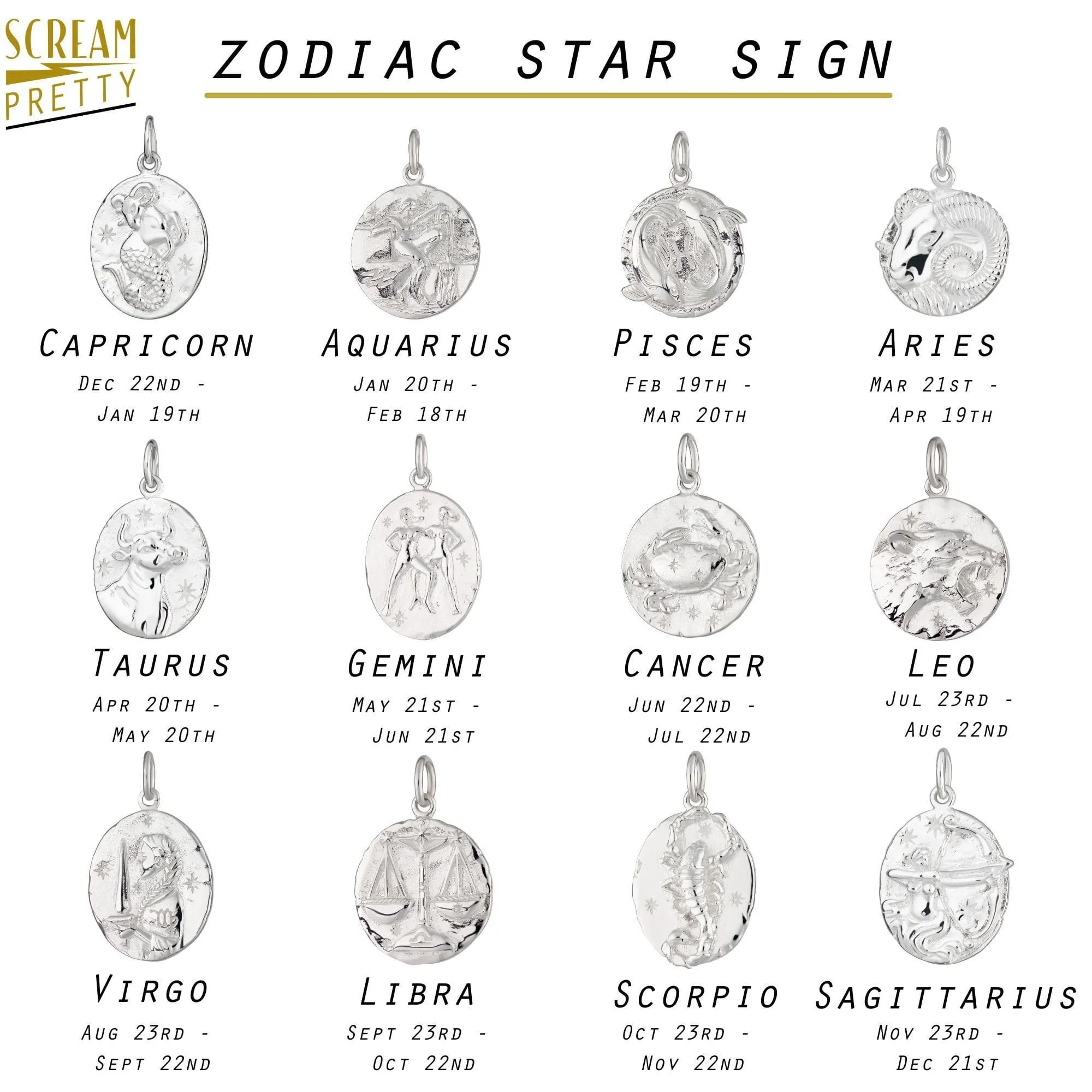 Silver Zodiac Charm