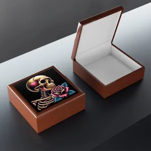 Skull Rose Jewelry Box with Glossy Finish