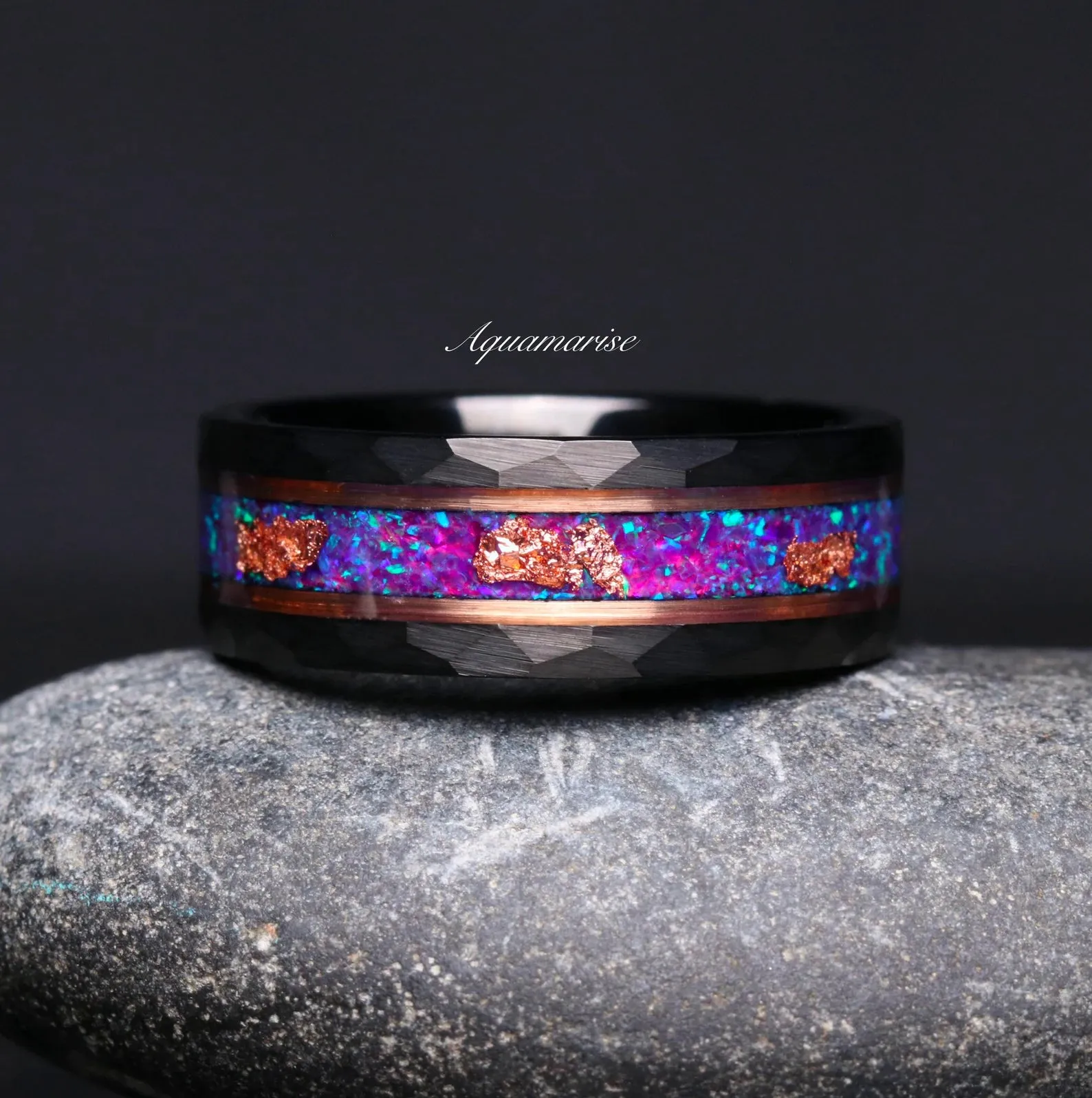 Skye Kite™  Purple Fire Opal Couples Ring