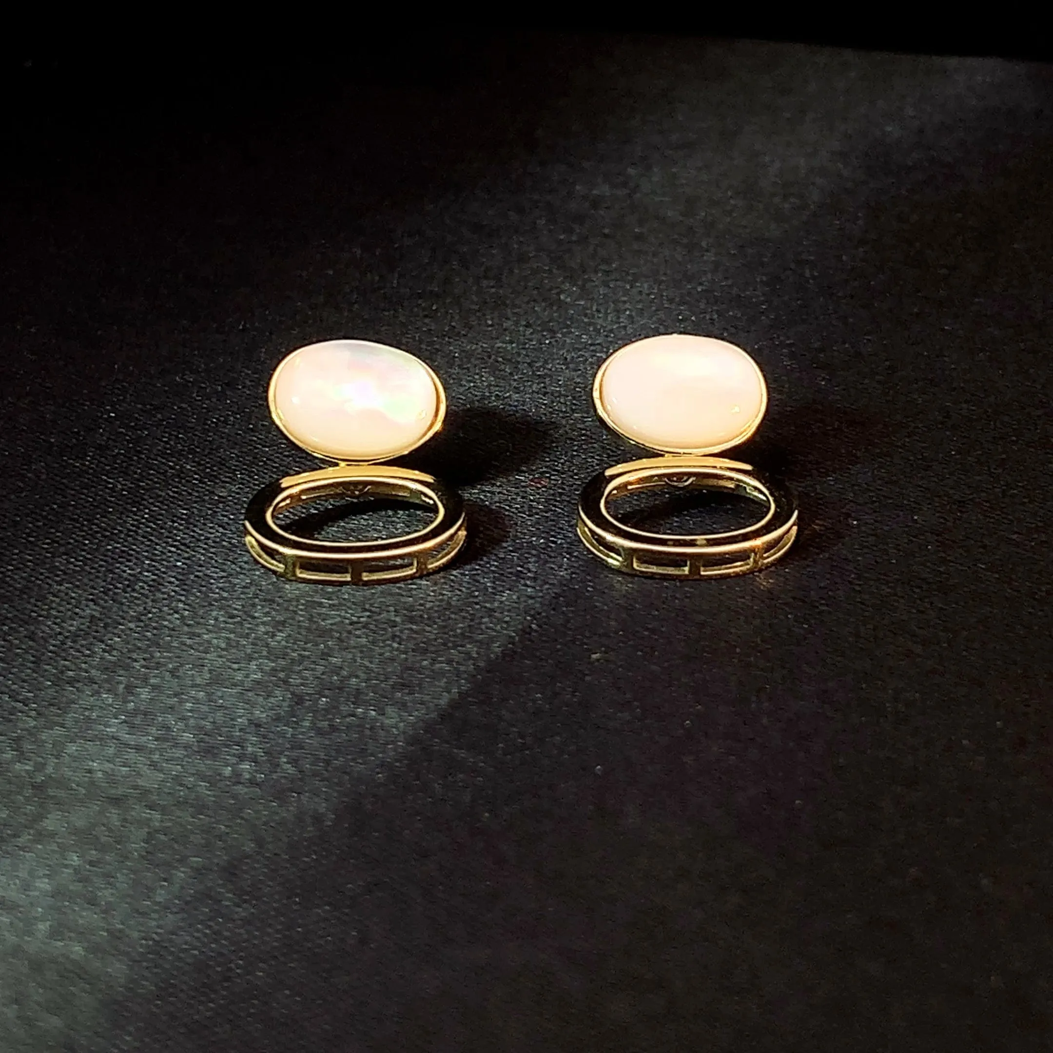 Slanting Oval Drop Earrings (Pure Silver)