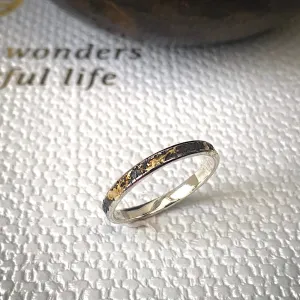 Solid sterling silver and gold ring. Size Q