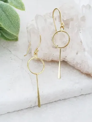 Sosie Designs - Gold Circle Paddle Earrings