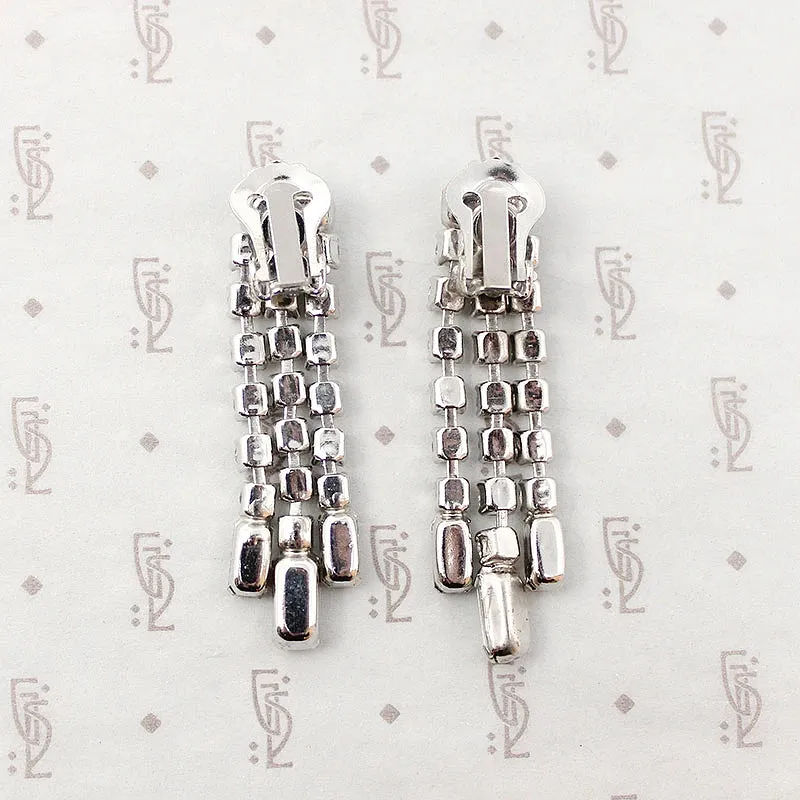 Sparkle & Swing Rhinestone Fringe Earrings