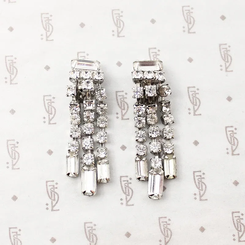 Sparkle & Swing Rhinestone Fringe Earrings