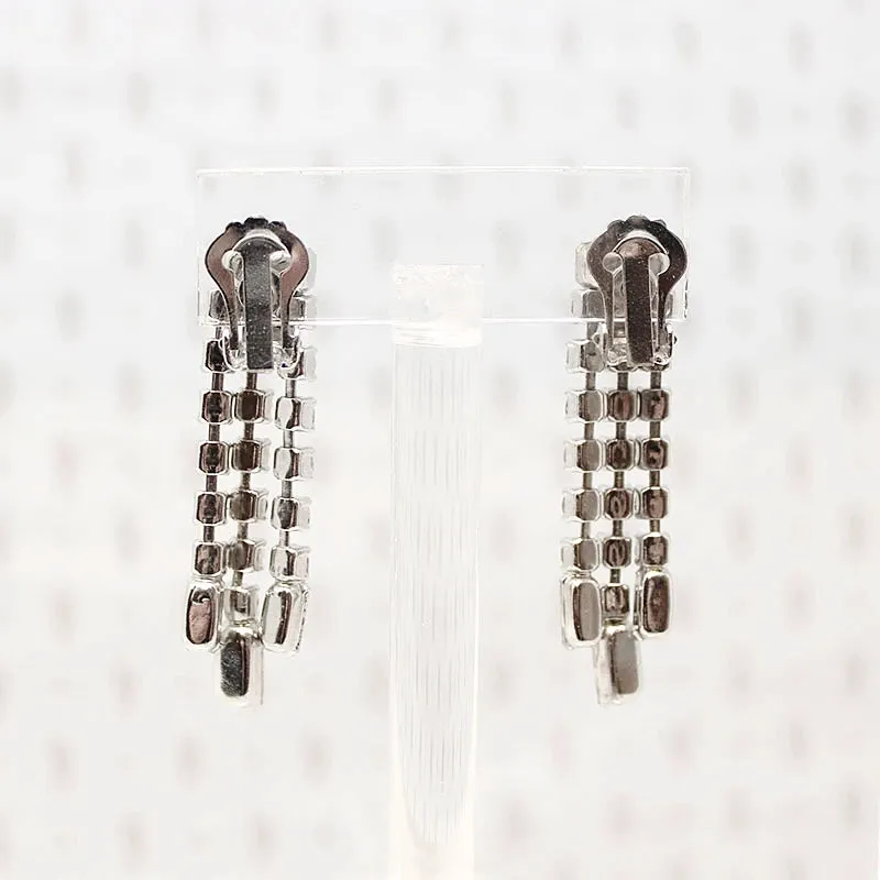 Sparkle & Swing Rhinestone Fringe Earrings