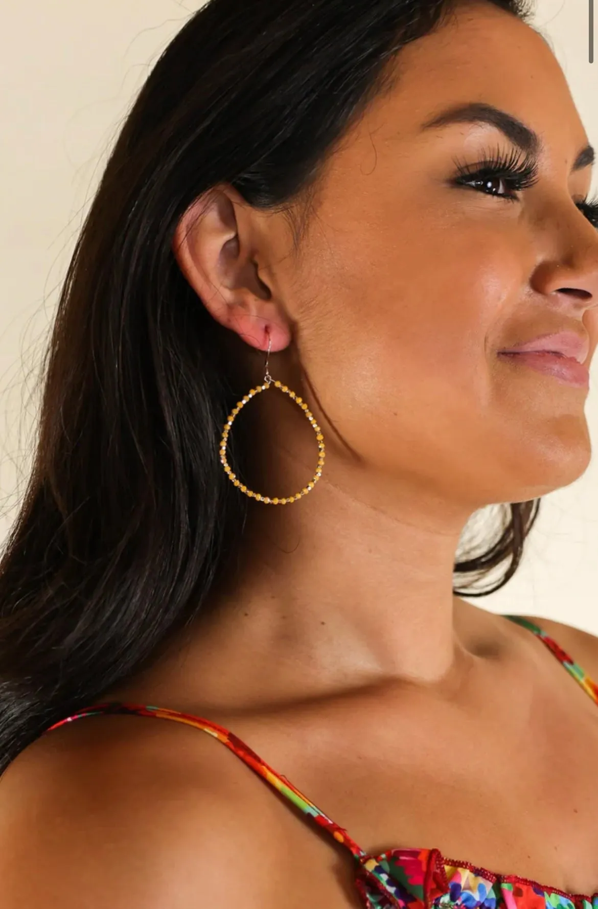 Sprinkled With Love Yellow Beaded Hoops