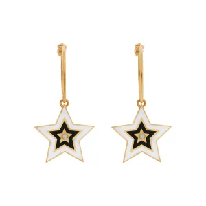 Star Burst Hoops White