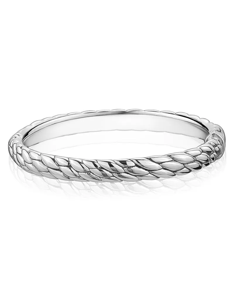 Sterling Silver Braided Electroform Hinge Bangle