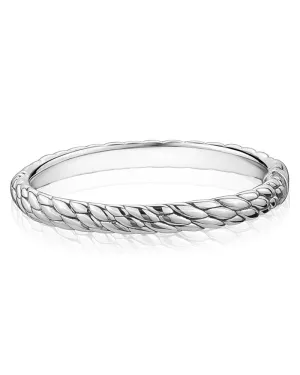 Sterling Silver Braided Electroform Hinge Bangle