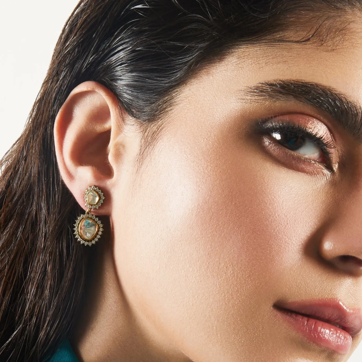 Sunlit Moissanite Silver Drop Earrings