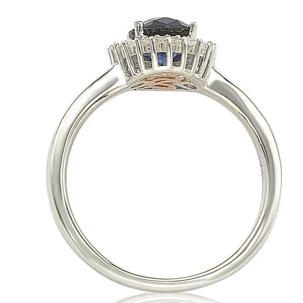 Suzy Levian Sterling Silver Blue & White Cubic Zirconia Ring