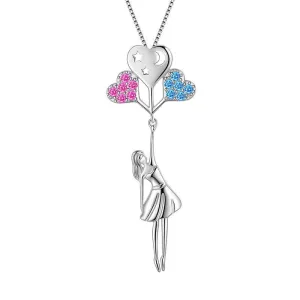 Teen Girls Heart Balloon Moon Star Pendant Necklace Jewelry