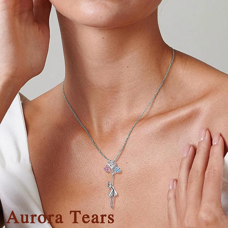 Teen Girls Heart Balloon Moon Star Pendant Necklace Jewelry