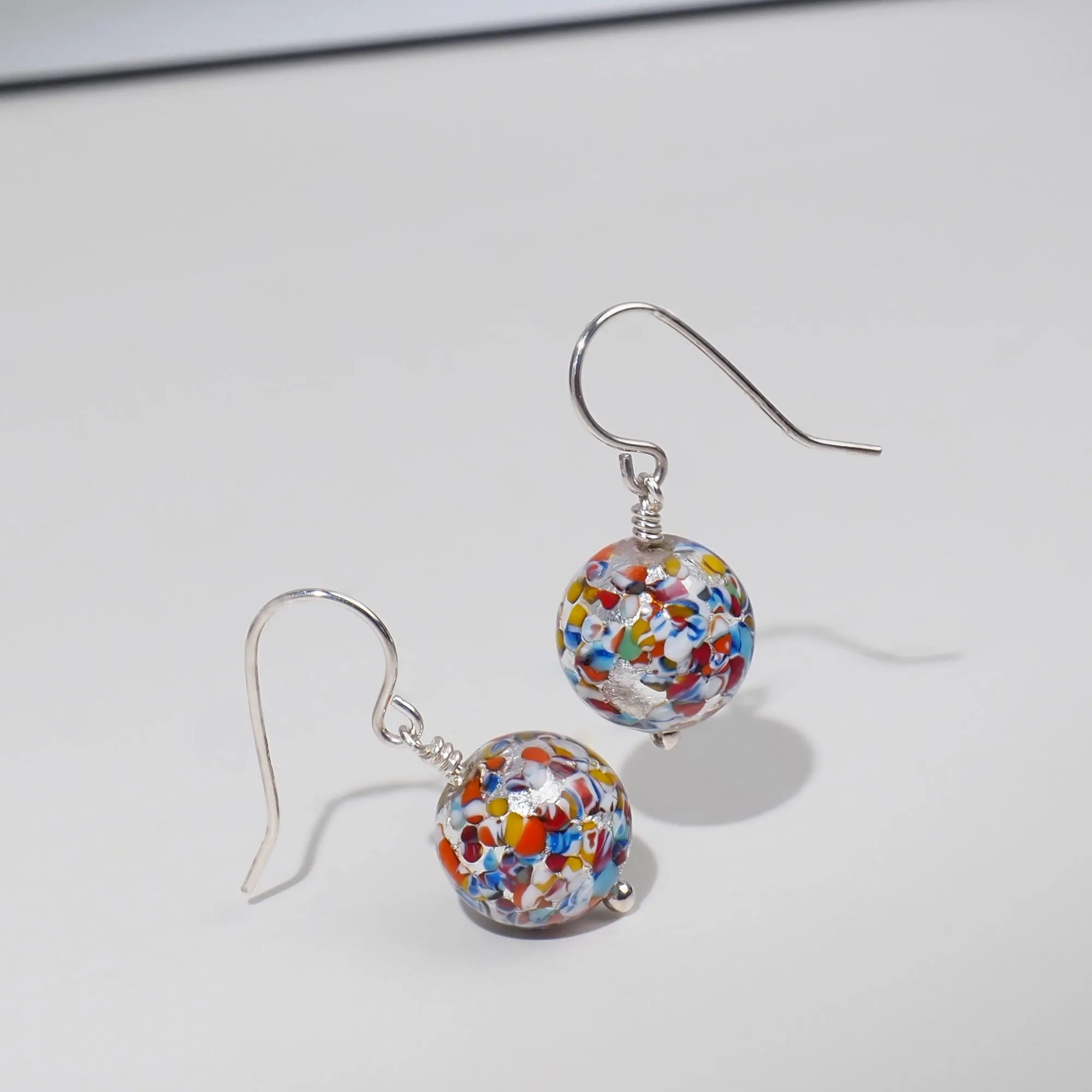 The Kiss Silver Round Earrings