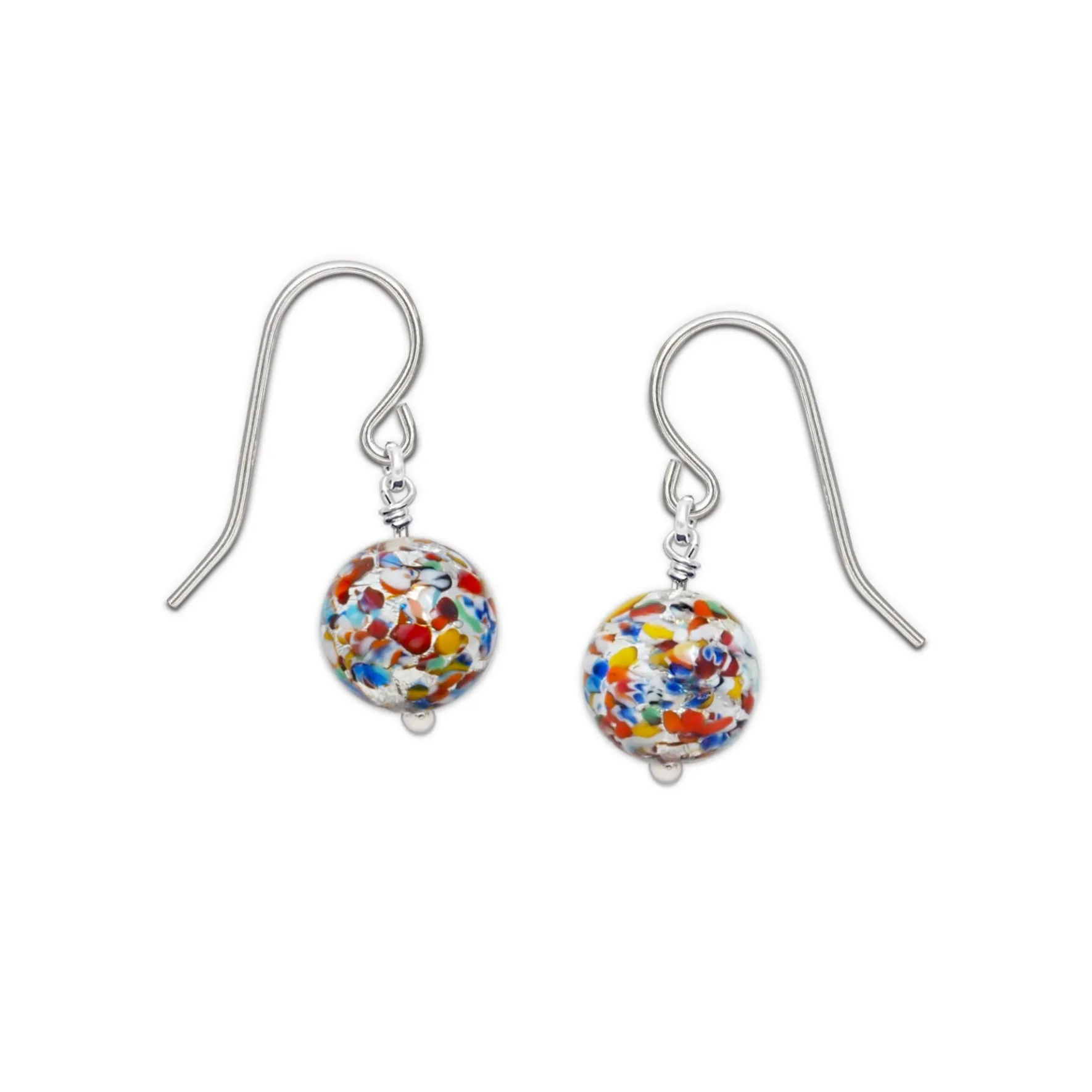 The Kiss Silver Round Earrings