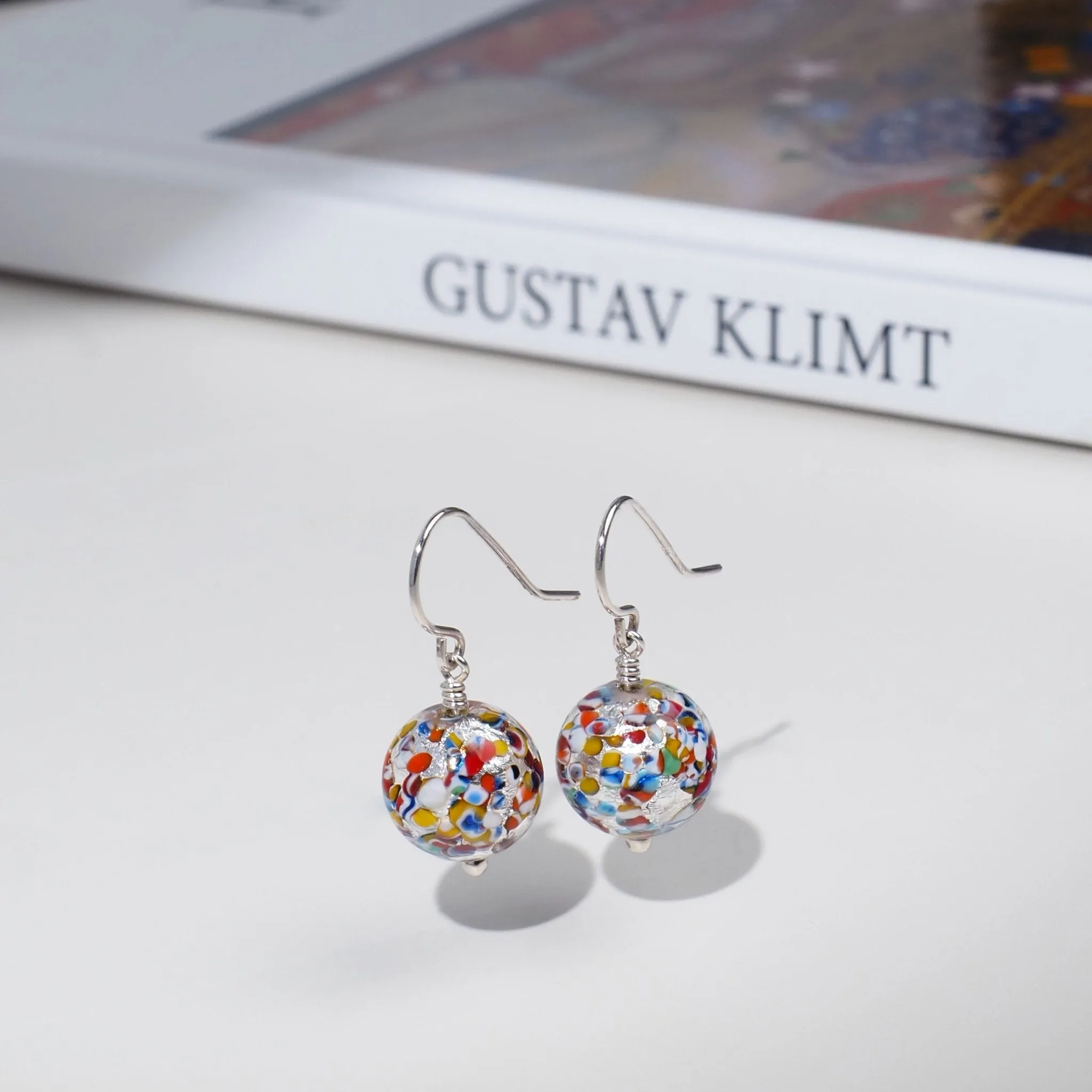 The Kiss Silver Round Earrings