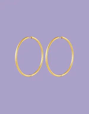 Thin medium hoop earrings