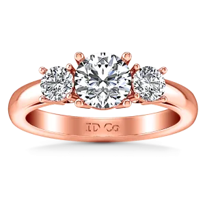 Three Stone Diamond EngagementRing Alexandra 14K Rose Gold