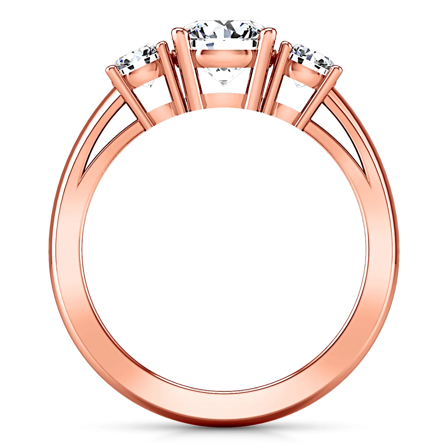 Three Stone Diamond EngagementRing Alexandra 14K Rose Gold