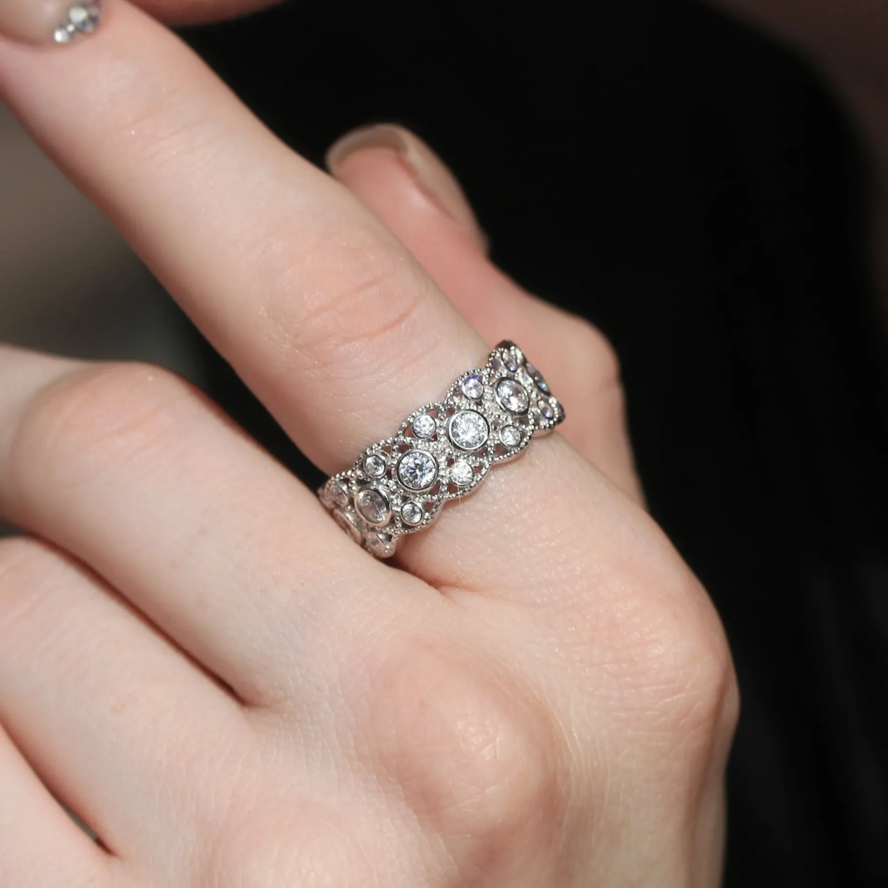 Timeless Love: 9mm Vintage Eternity Ring