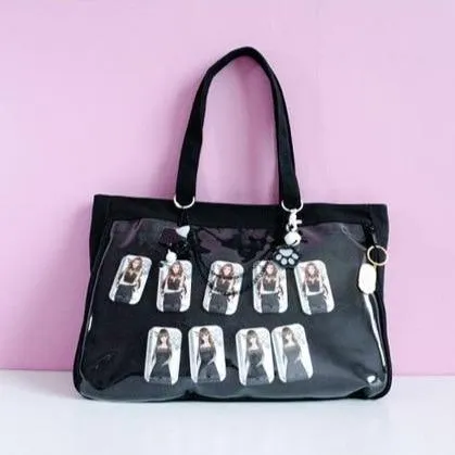 Transparent Pin Display Canvas Handbag