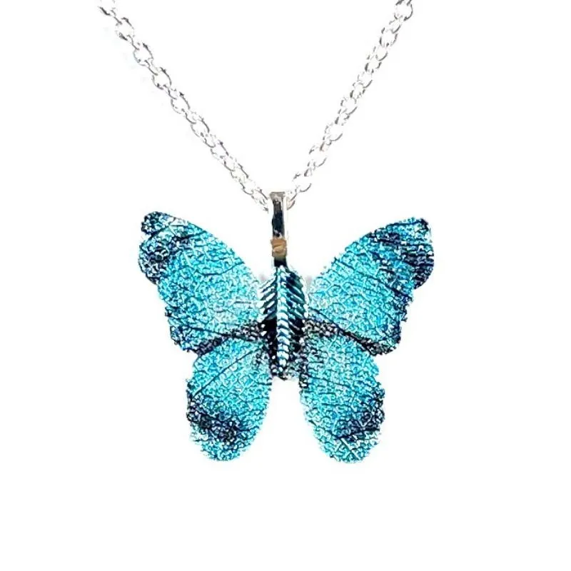 Turquoise Butterfly Leaf Necklace