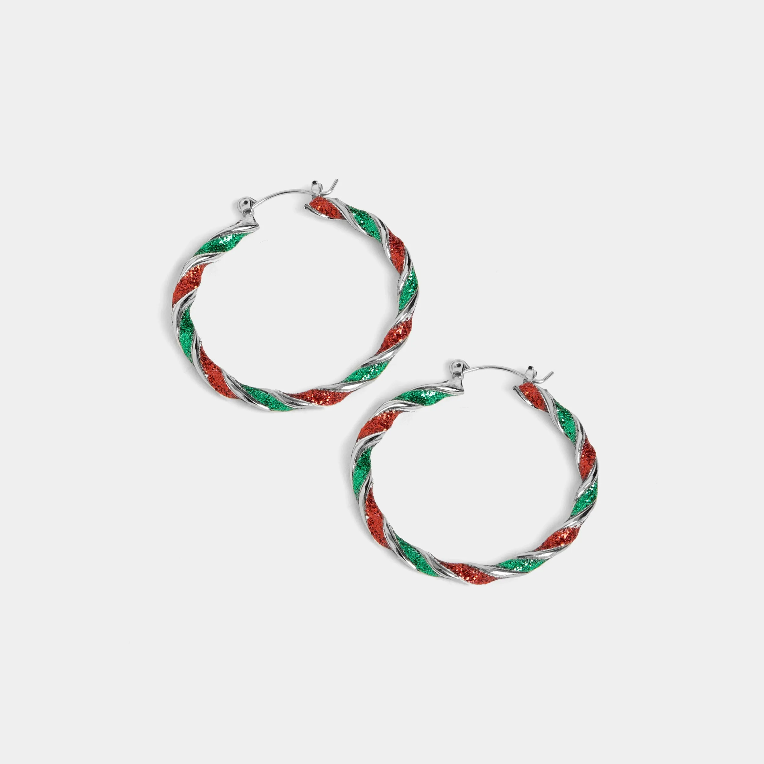 Twisted Peppermint Hoop Earring