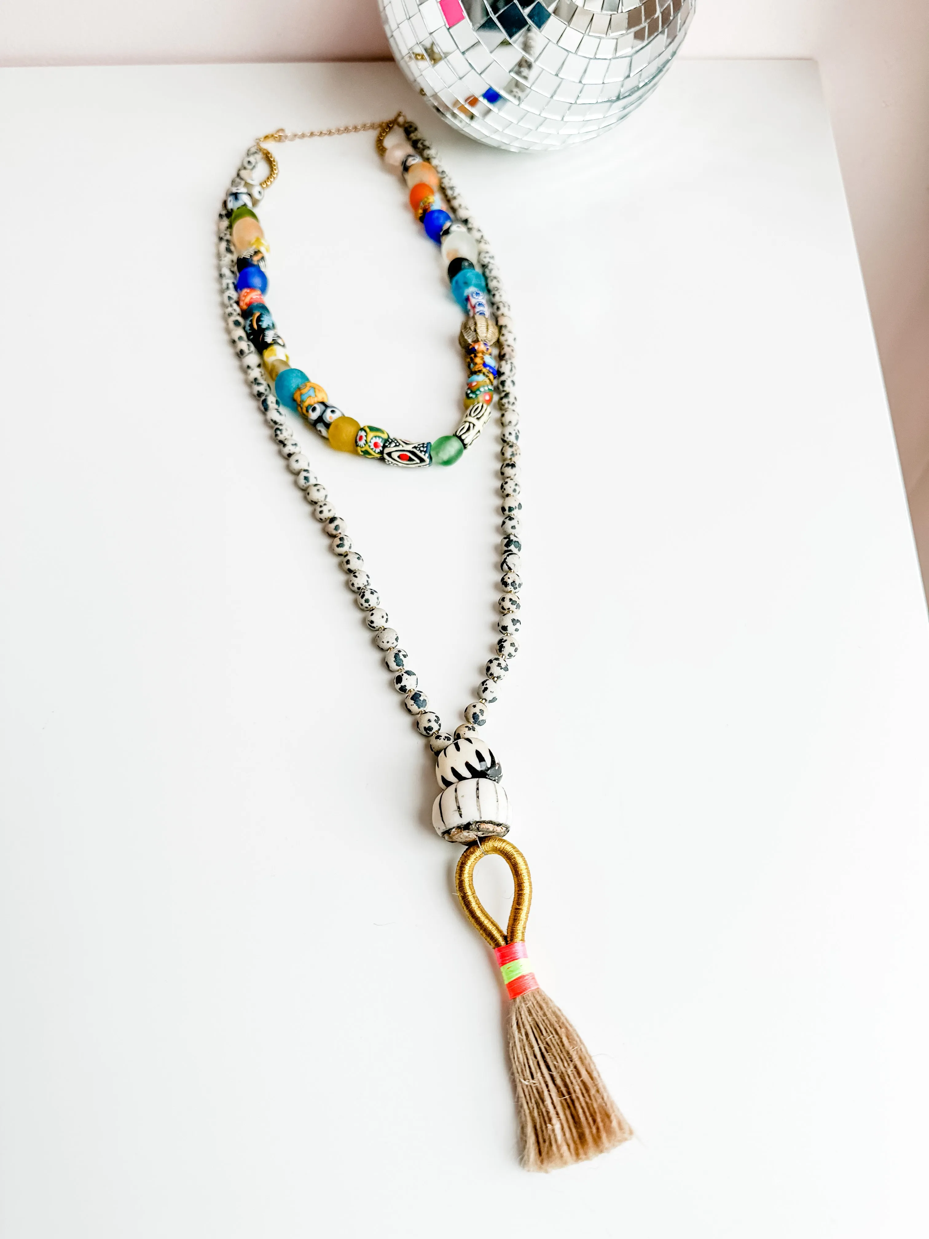 Twisted Sisters Multi Layer African Bead Necklace