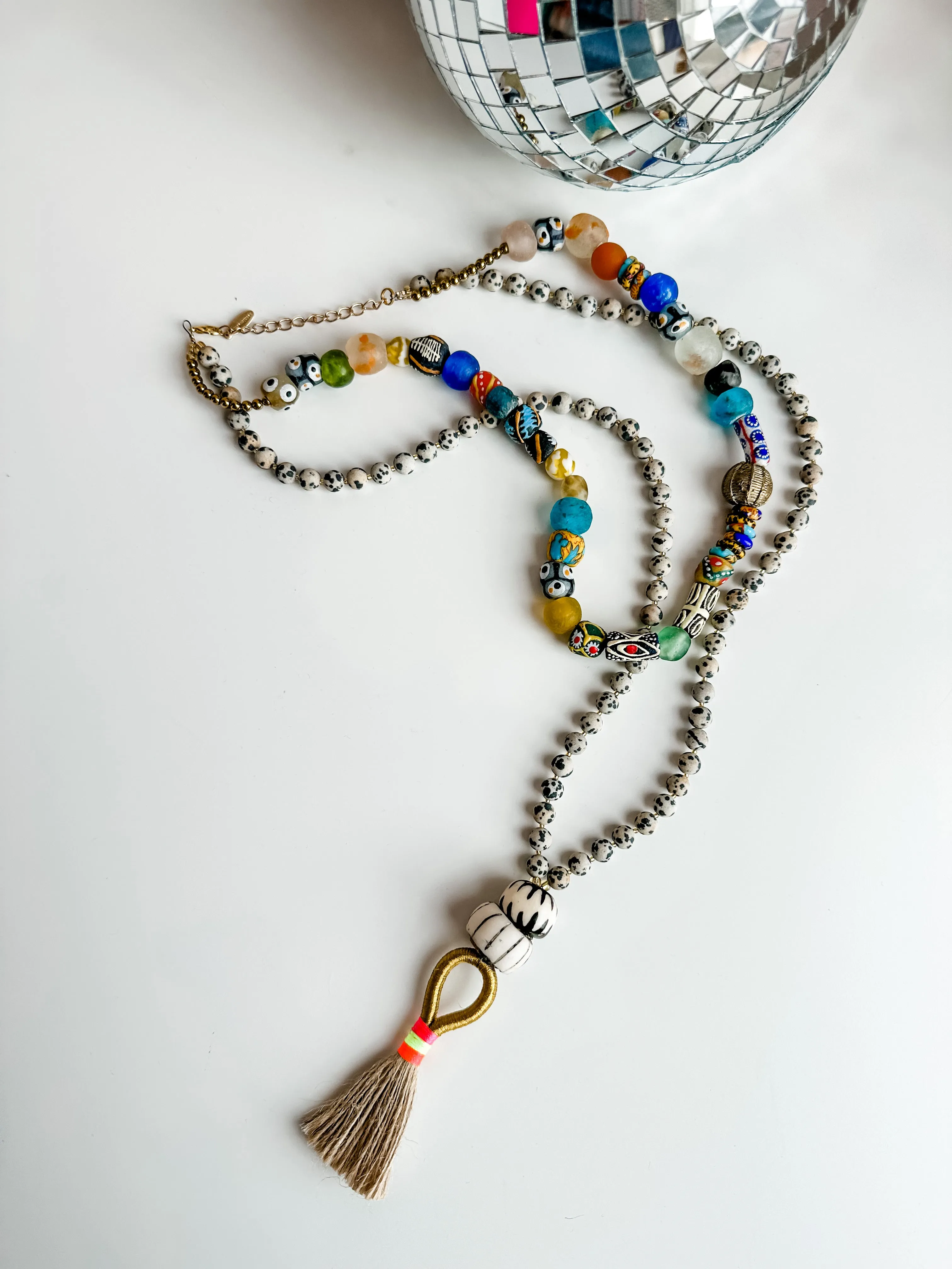 Twisted Sisters Multi Layer African Bead Necklace