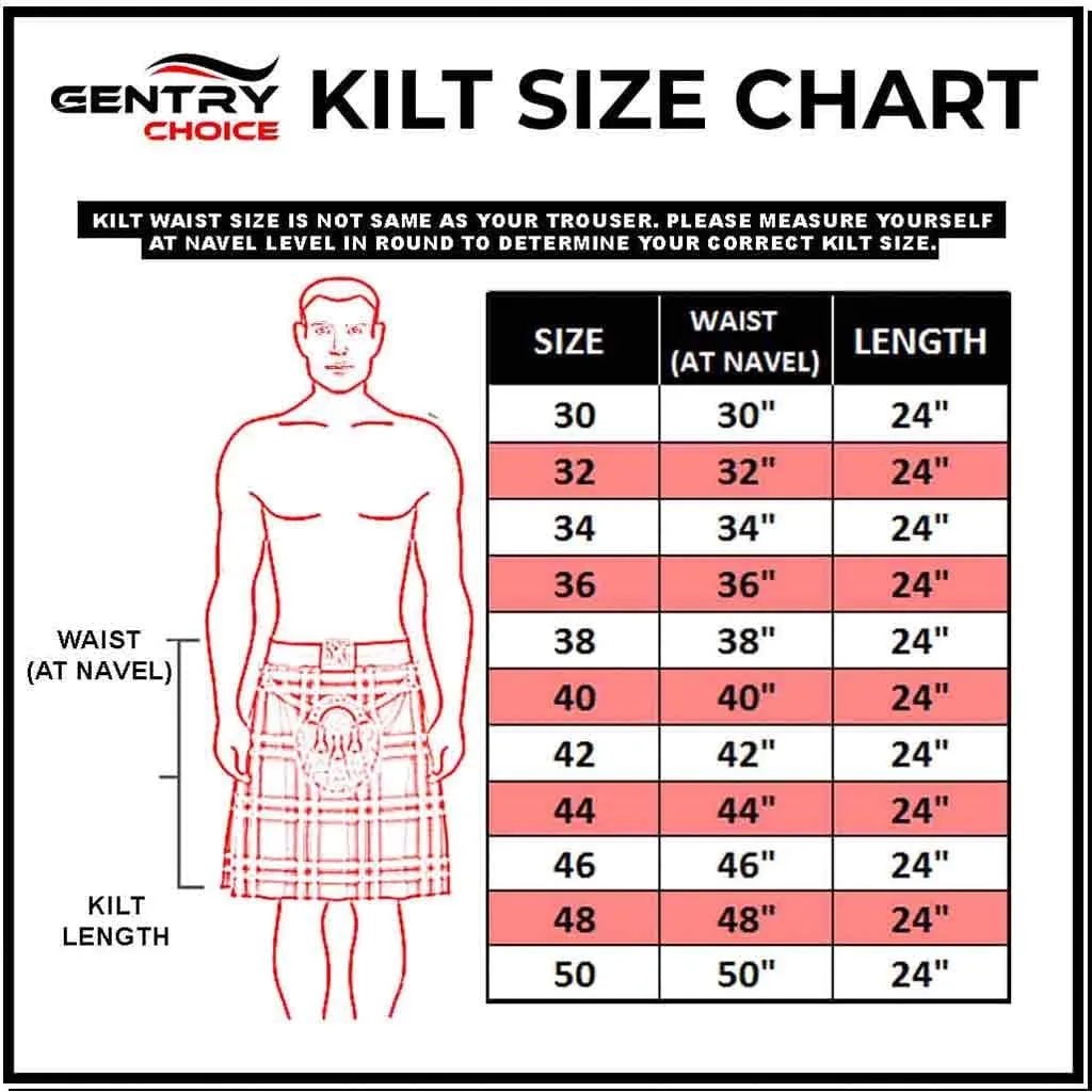 Utility Kilt Black with Removable Chains & Red Apron