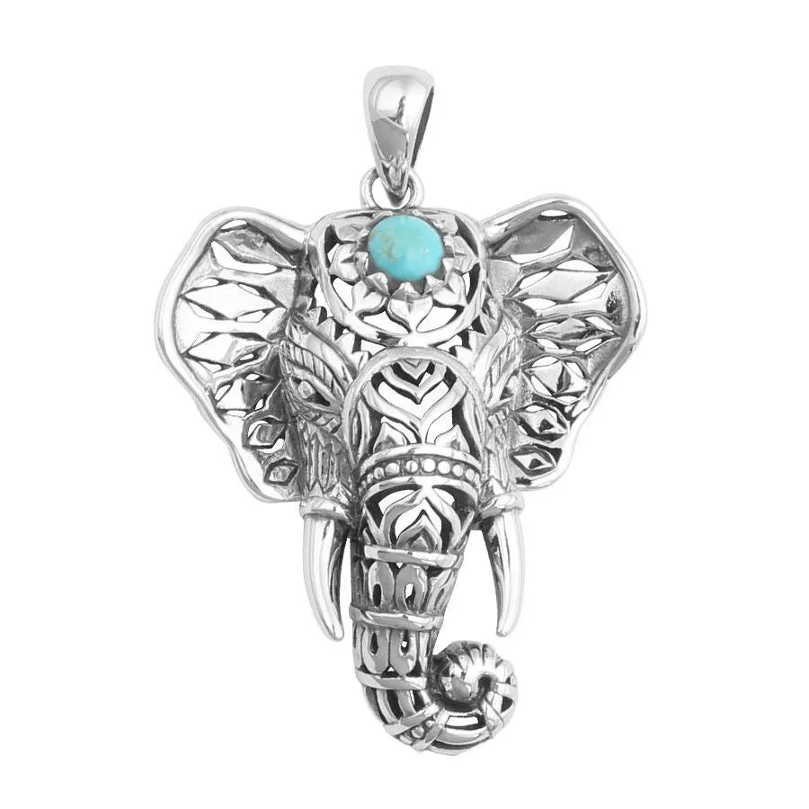 Vintage Elephant Necklace for Women - Silver