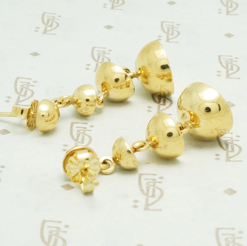 Vintage Gold Bell shaped Dangle Earrings