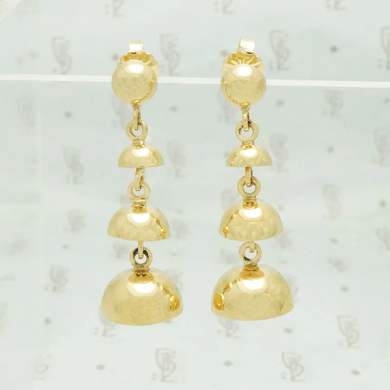Vintage Gold Bell shaped Dangle Earrings