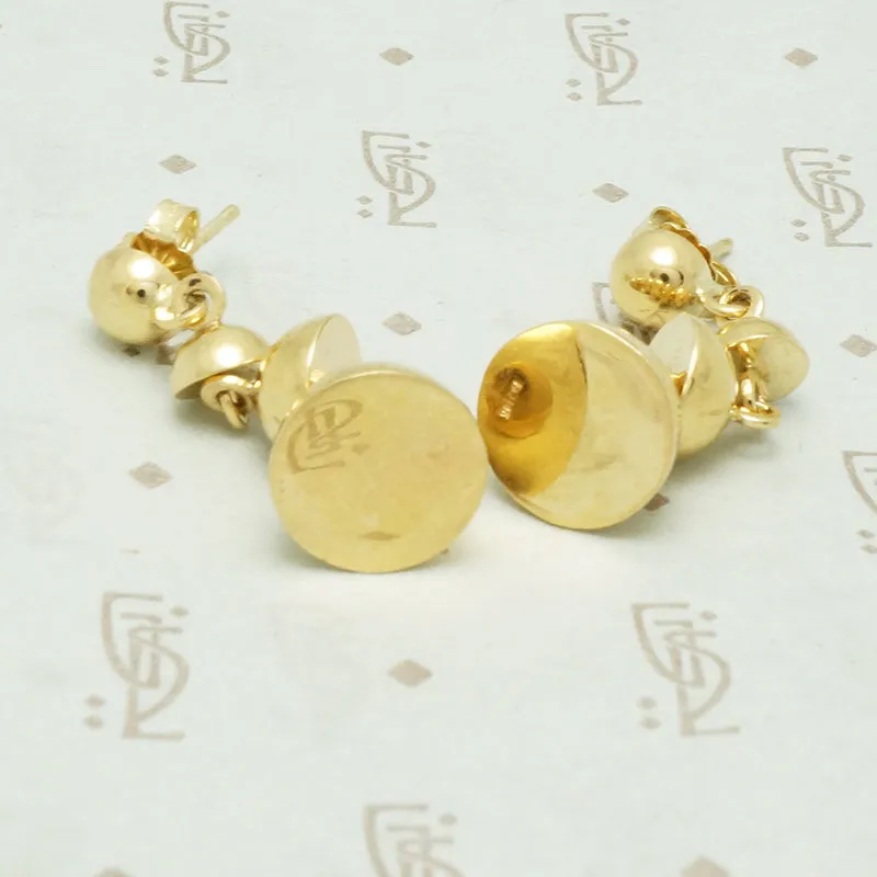 Vintage Gold Bell shaped Dangle Earrings