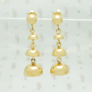 Vintage Gold Bell shaped Dangle Earrings