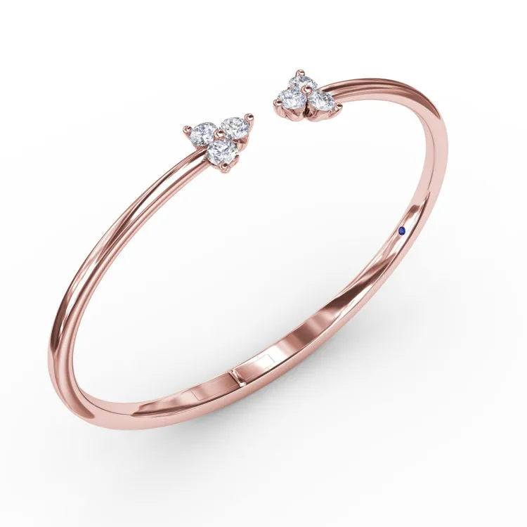 Whimsical Three Stone Bangle