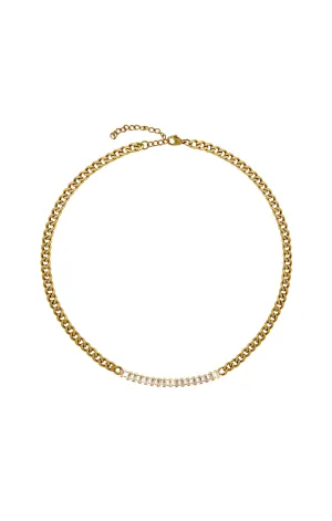 WHITNEY FRONT PANEL NECKLACE IN CRYSTAL AND GOLD