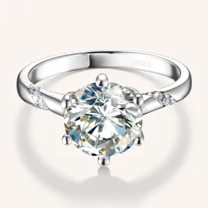 Women Size #6 Moissanite Rings 2 Carat 925 Sterling Silver Round Cut With Certificate