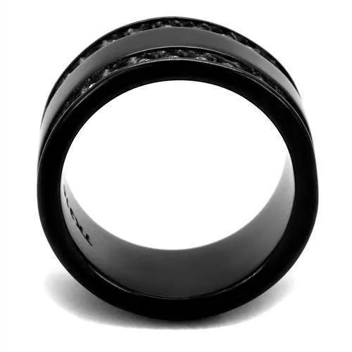 Women Stainless Steel Synthetic Crystal Rings Clear Rim