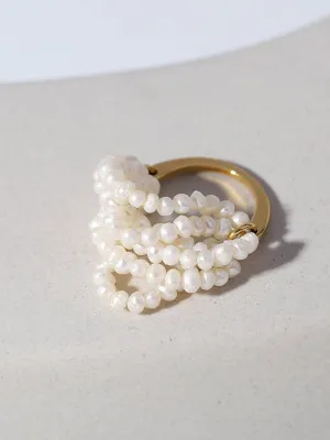 Woven Multi-Layer Freshwater Pearl Ring