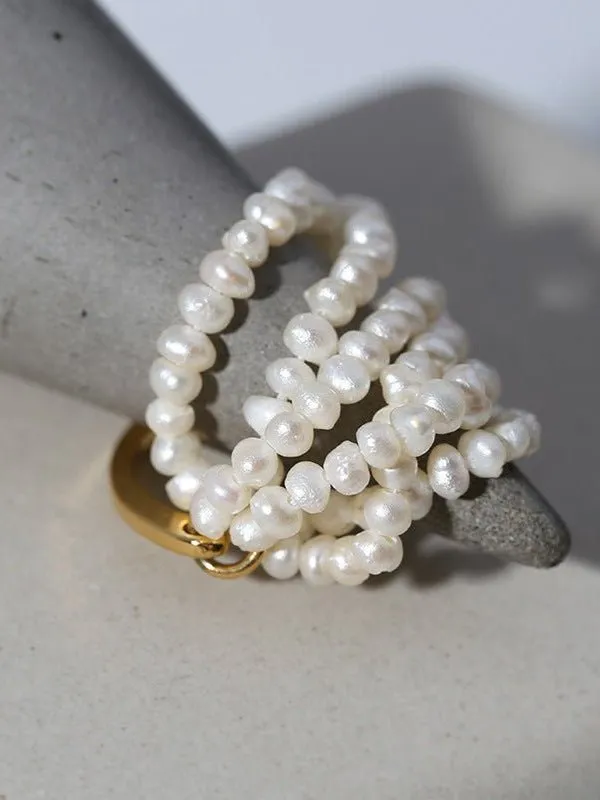 Woven Multi-Layer Freshwater Pearl Ring
